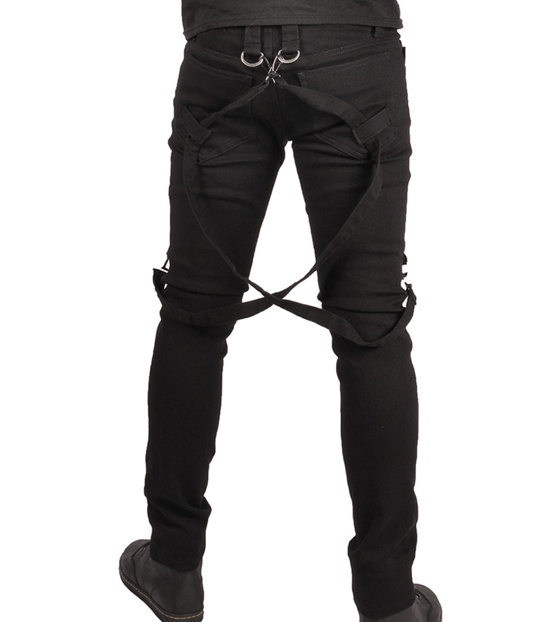 Unisex DENIM STRAP on Fashion Pants | Gothic Outfit