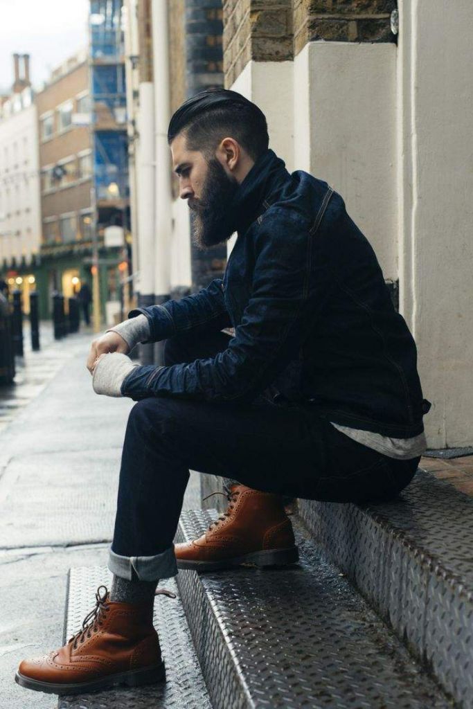 denim-jacket-long-sleeve-t-shirt-jeans-brogue-boots-socks-original-8319